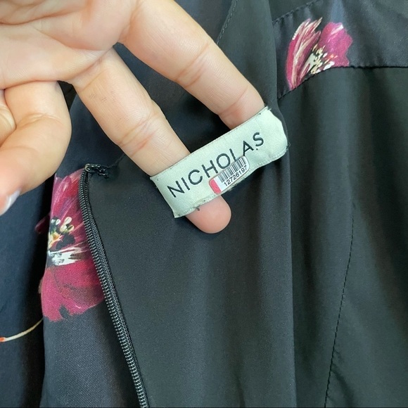 Nicholas Silk Floral Tiered Maxi Dress Black - Picture 10 of 10